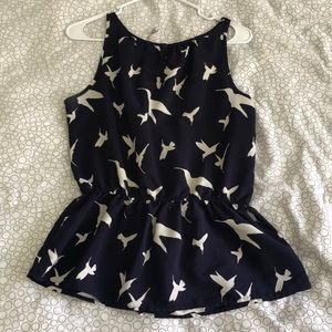 Silky hummingbird print tank top